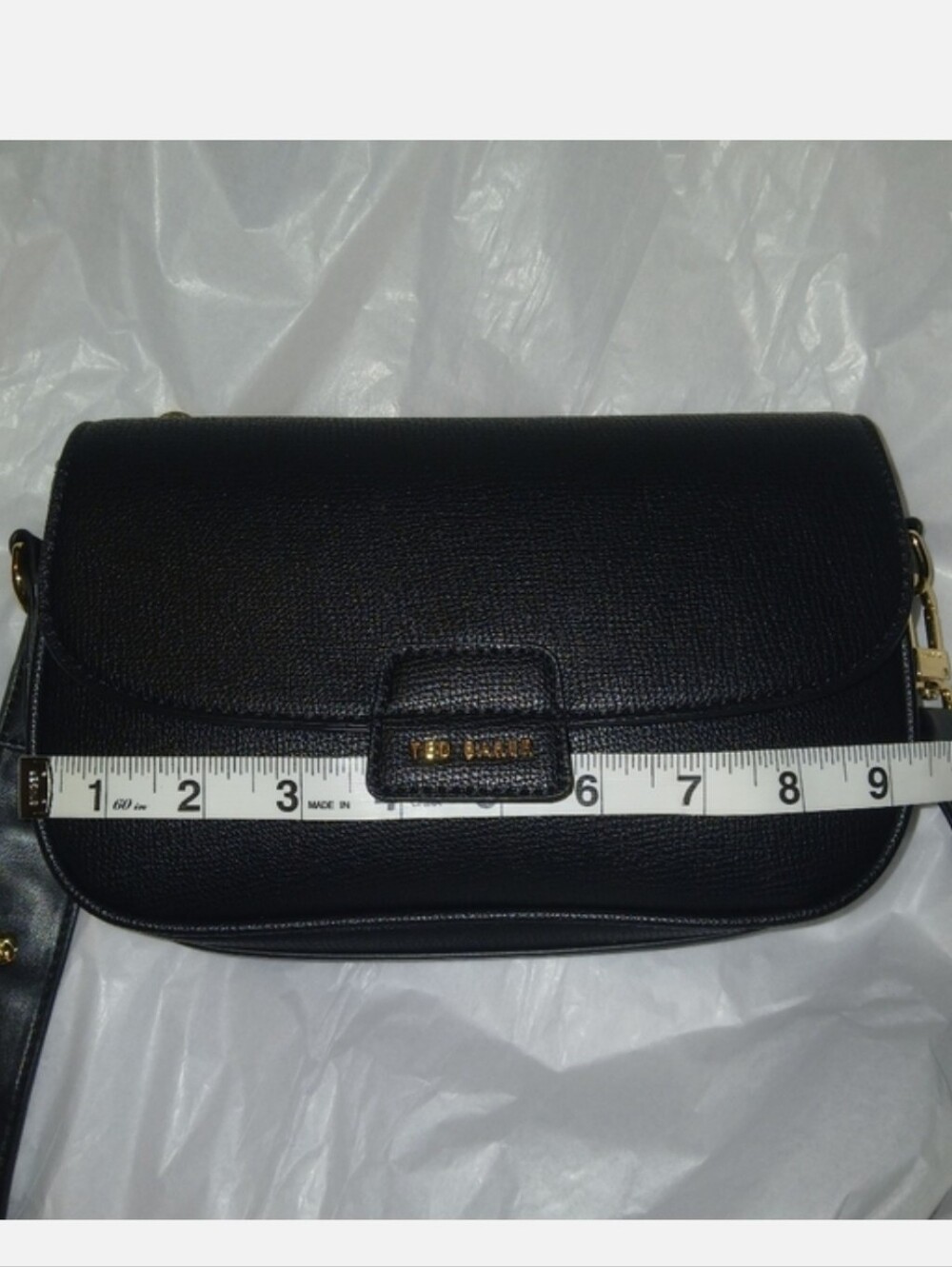 Ted Baker Embossed Logo Rory Crossbody/ Detachable Rosette Strap, Black - Picture 6 of 13